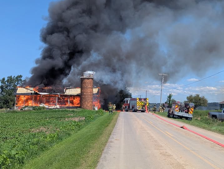 BREAKING: Barn Fire in Byron on Ivison Rd